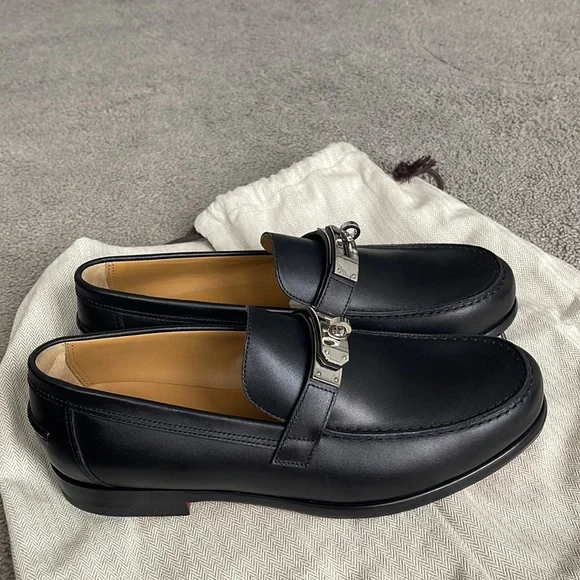 Brand new hermes destin loafer black silver size 40 - Picture 3 of 10